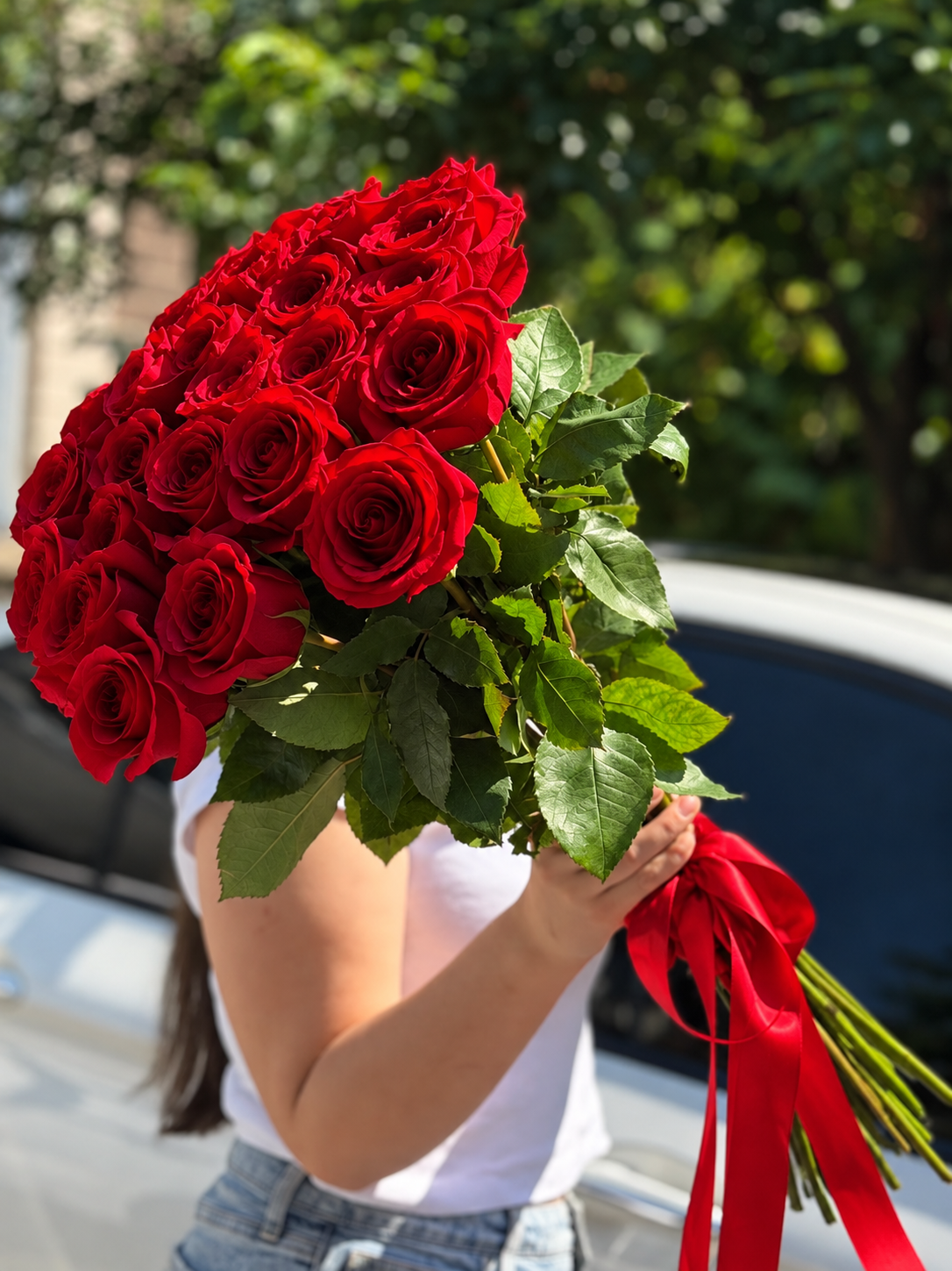 24 Extra-Long Stem Red Roses