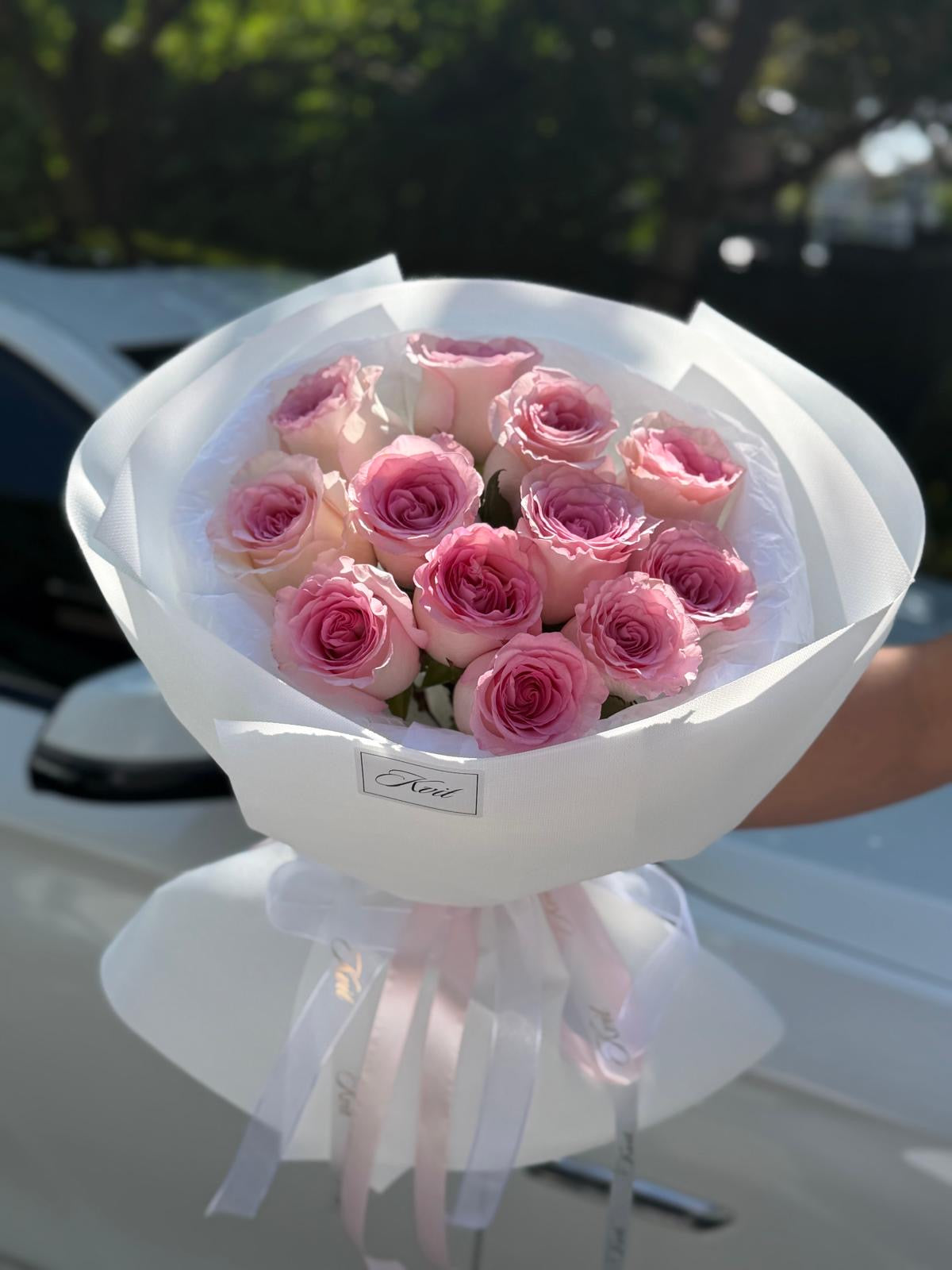 Barbie Pink in White — 12 Roses