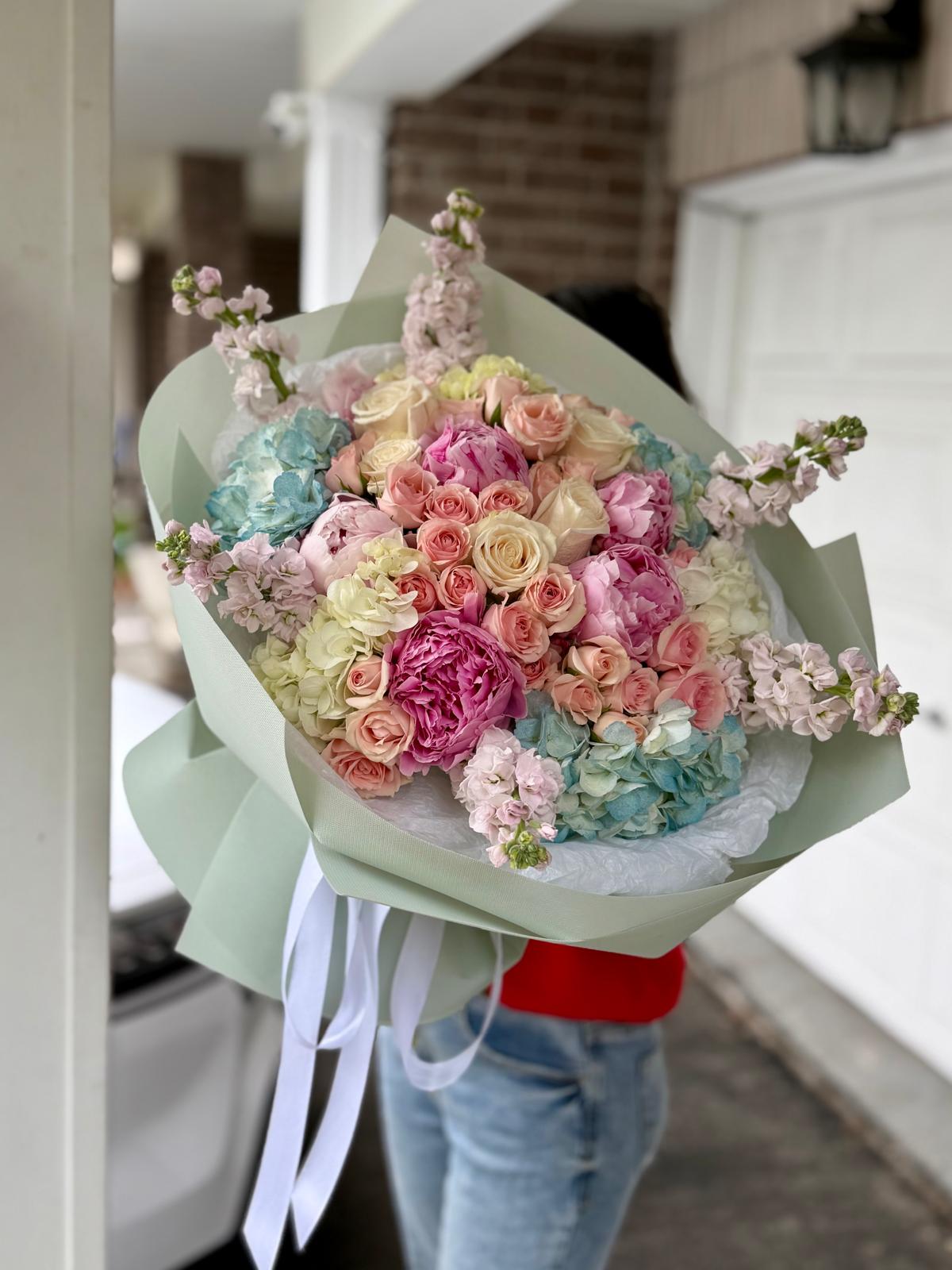 Cotton Candy Peonies Garden 🌸🩵