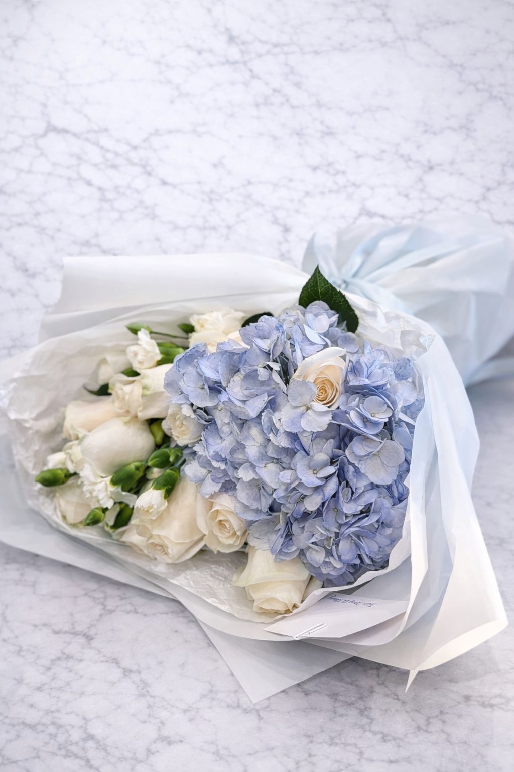 Blue & Ivory Elegance Bouquet - Small