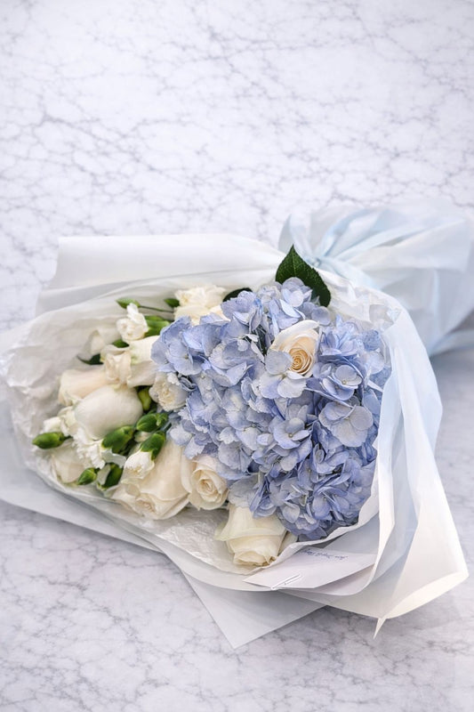 Blue & Ivory Elegance Bouquet - Small